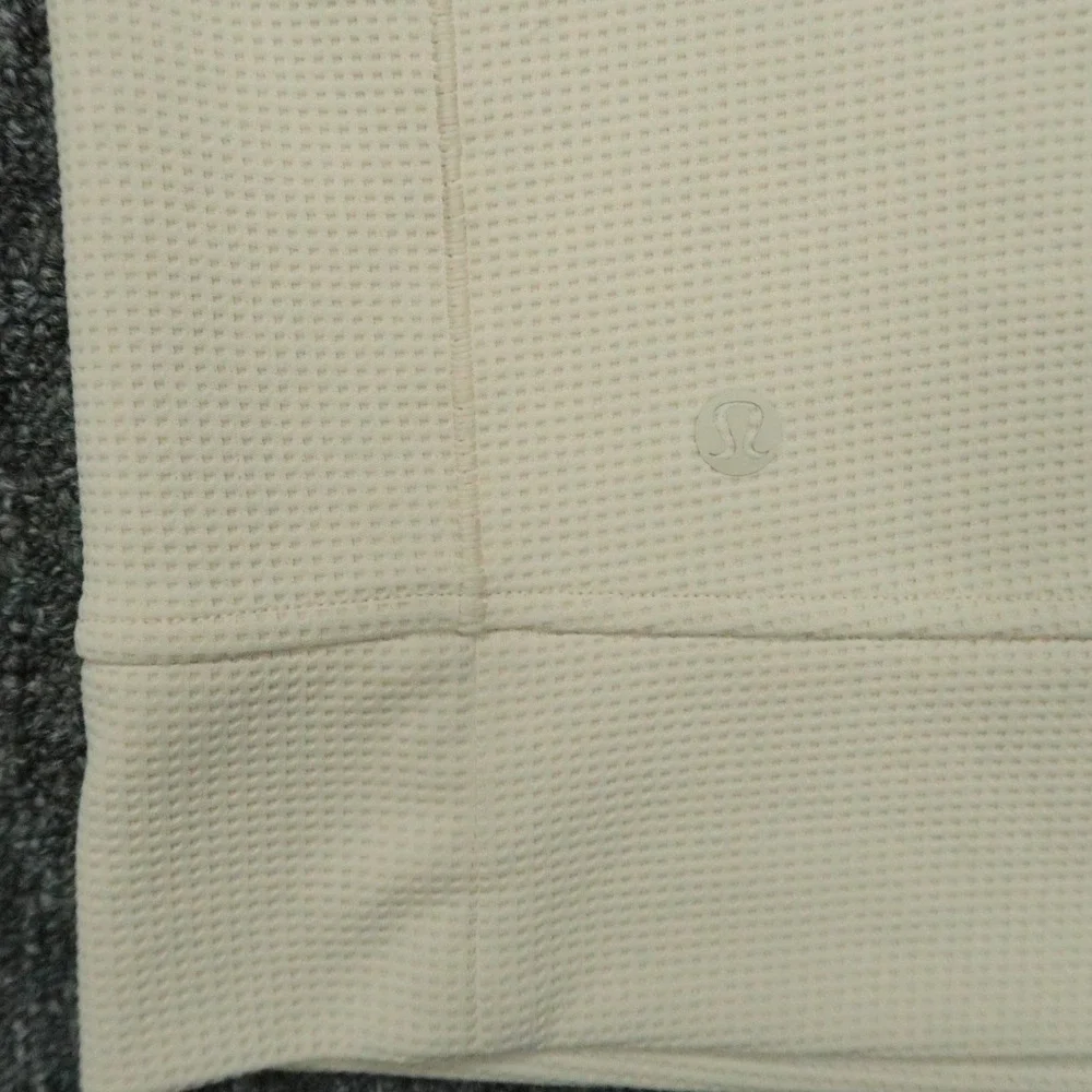 Lululemon Hoodie Men Medium Natural Ivory Shift Stitch Snap Pullover Long Sleeve